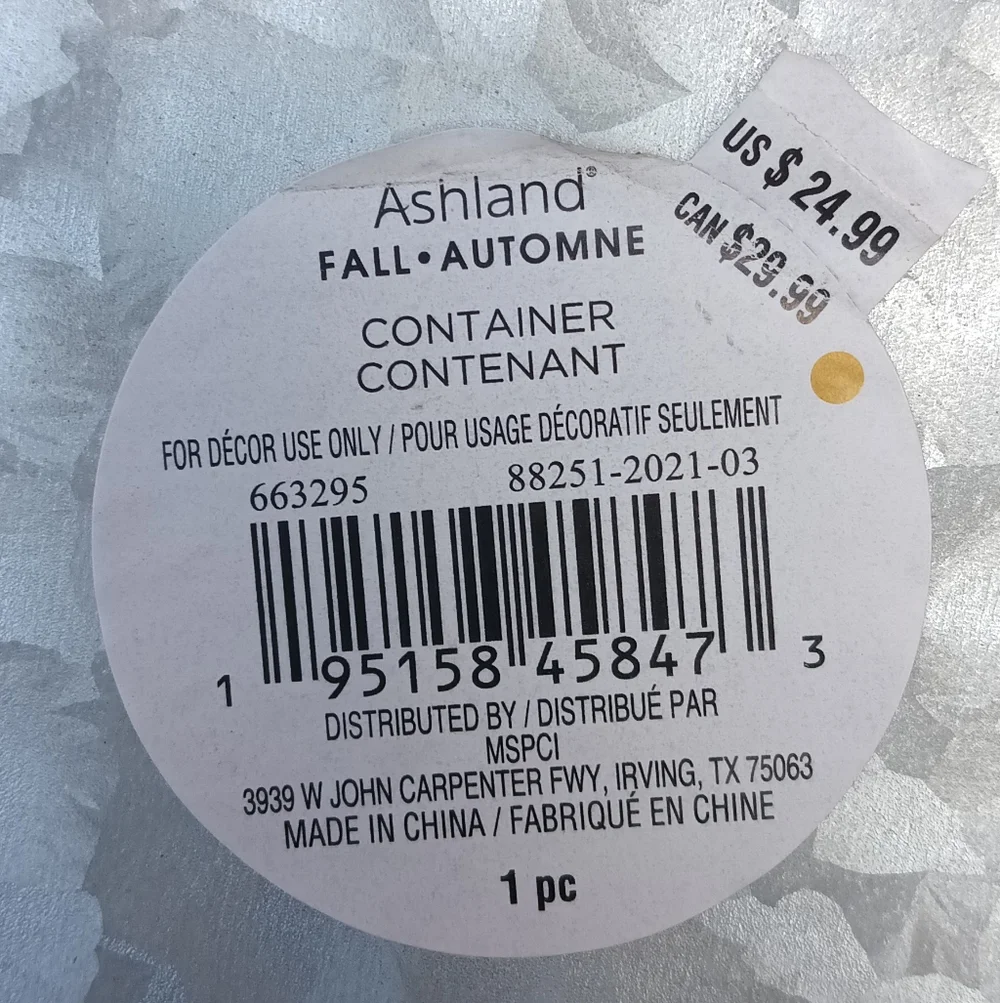 Ashland Silver Metal Jack-O'-Lantern Container